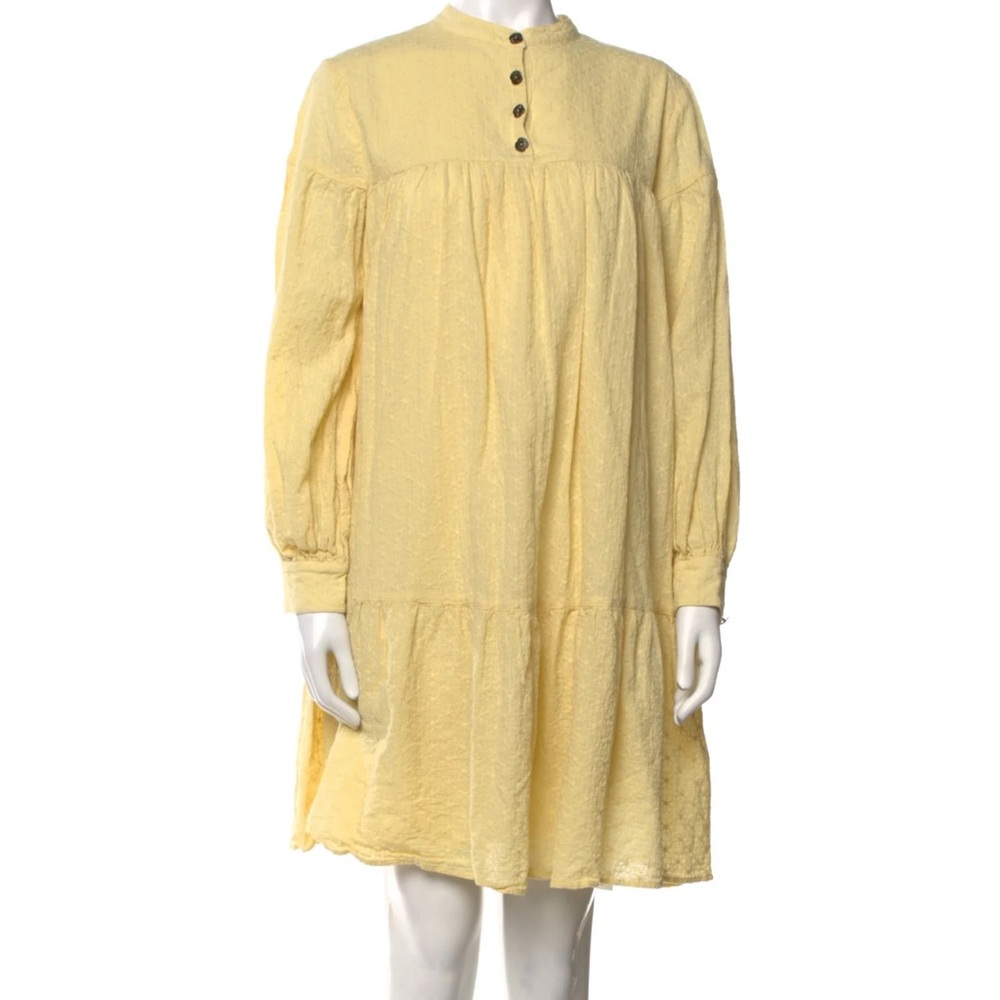 Pamela Love 100% Cotton, machine wash, lined, yellow, size large.